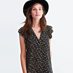 Madewell Silk Falling Leaves Mini Dress